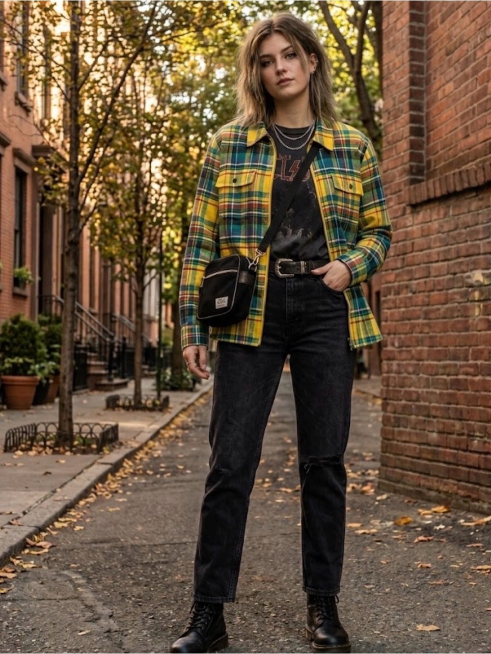 Color pop ZIP front Plaid Yellow & Blue multicolor shirt shacket